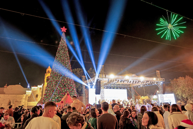 Palestinians look for hope as Bethlehem holds first Christmas tree lighting event